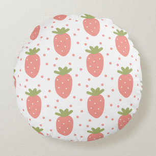 Cojín Redondo Fondo de fresas de frutas