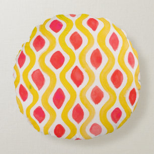 Cojín Redondo Fondo de las acuarelas abstractas