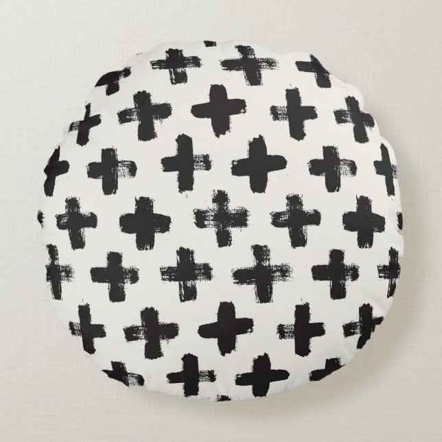 Cojín Redondo Fondo de pincel de resumen vintage (Anverso)