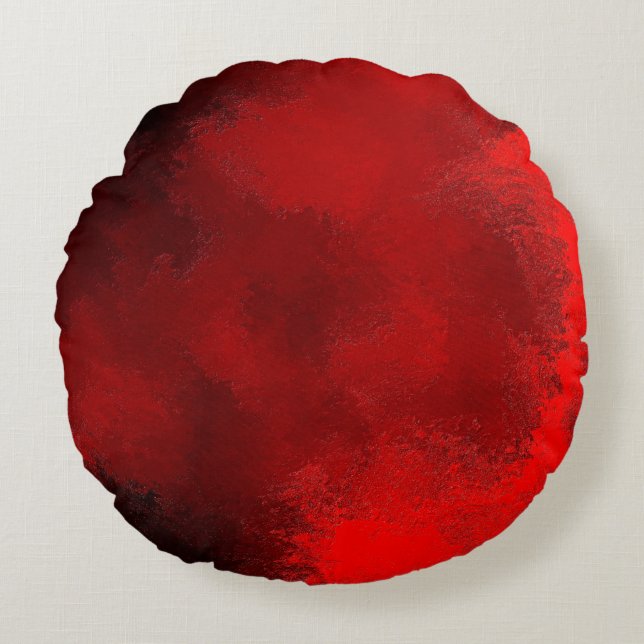 Cojín Redondo Fondo de pintura de textura rojo (Anverso)