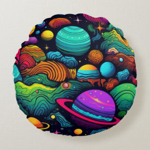 Cojín Redondo Fondo de planeta