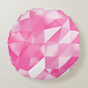 Cojín Redondo Fondo de polígono rosa: representación 3D abstract
