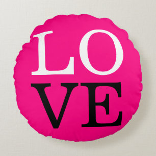 Cojín Redondo Fondo de Rosa Amor Boda