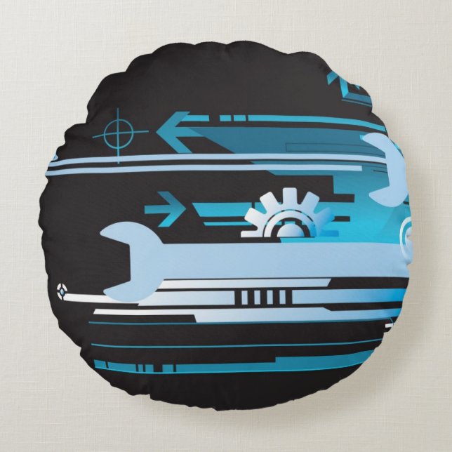 Cojín Redondo Fondo de semitono técnico 3 (Anverso)