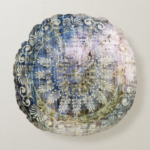 Cojín Redondo fondo de textura de grano de arte con tradit