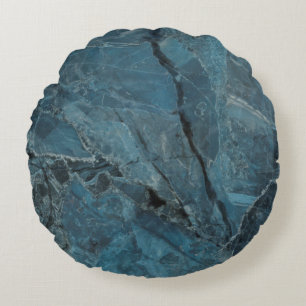 Cojín Redondo fondo de textura de mármol azul, marbel italiano c