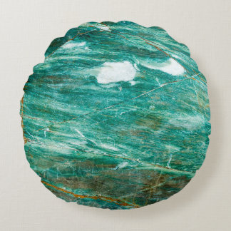 Cojín Redondo Fondo de textura verde o de mármol esmeralda