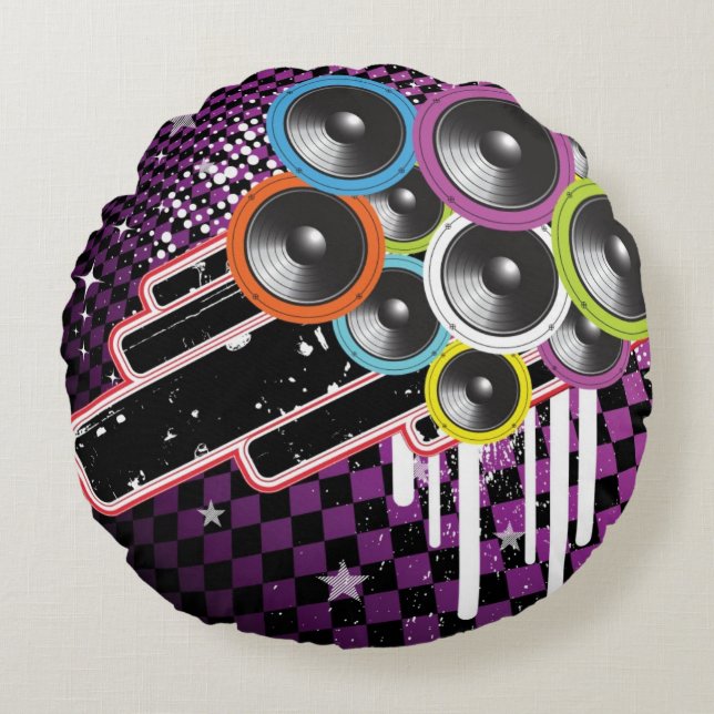 Cojín Redondo Fondo del Grunge (Anverso)