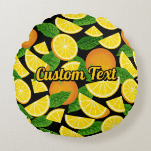 Cojín Redondo Fondo del naranja