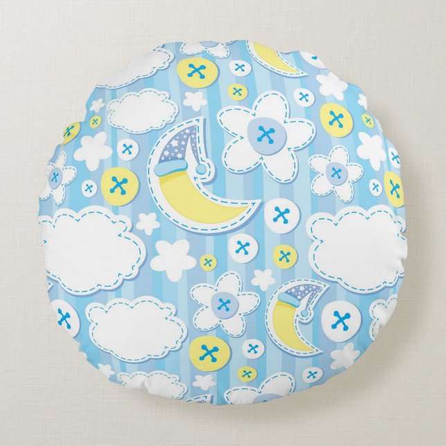 Cojín Redondo fondo del niño (Anverso)