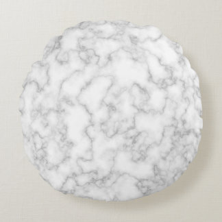 Cojín Redondo Fondo del patrón de piedra de mármol blanco gris m