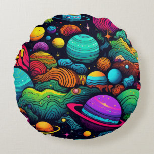 Cojín Redondo Fondo del planeta