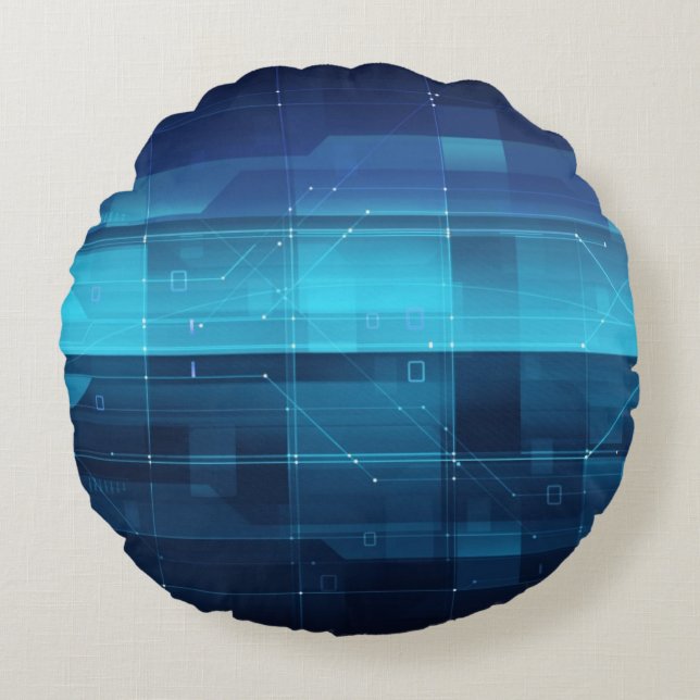Cojín Redondo Fondo digital de alta tecnología (Anverso)