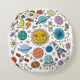 Cojín Redondo Fondo espacial. Planetas del sistema solar. Roc