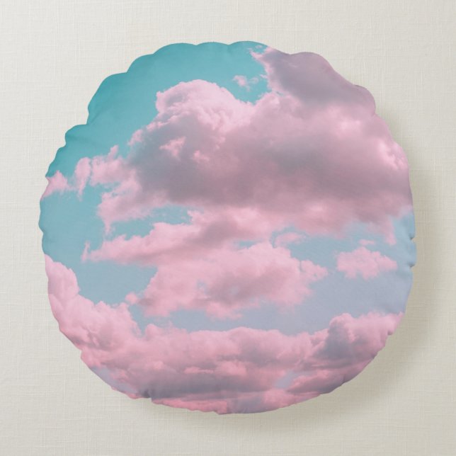 Cojín Redondo Fondo estético con un hermoso cielo turquesa  (Anverso)