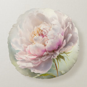 Cojín Redondo Fondo floral. Florecimiento de primavera