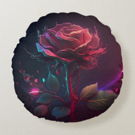 Cojín Redondo Fondo futurista Rosa