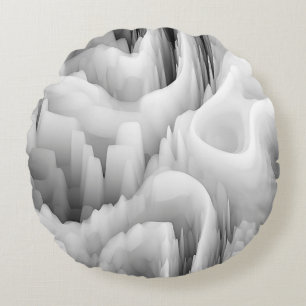 Cojín Redondo fondo monocromático de onda fractal abstracta borr