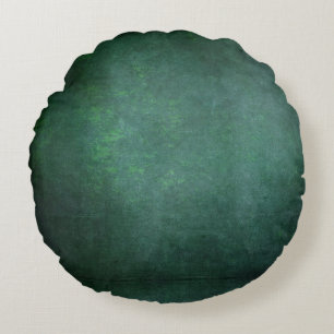 Cojín Redondo Fondo oscuro de la sombra - verde Verde azulado