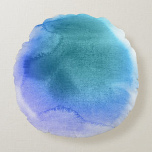 Cojín Redondo Fondo pintado a mano 12 de la acuarela abstracta