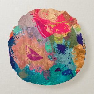 Cojín Redondo fondo psicodélico fractal abstracto de borrón