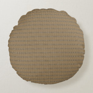 Cojín Redondo fondo rayado marrón y beige