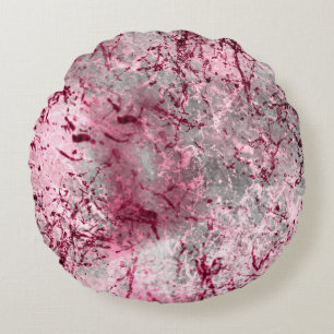Cojín Redondo fondo rosado, deco, patrón, abstracto, envejecido,