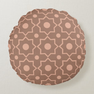 Cojín Redondo Forma geométrica moderna Mocha Mousse Dusty Rosa