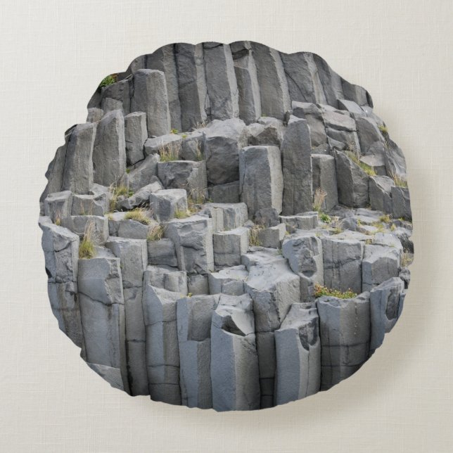 Cojín Redondo Formación de roca gris (Anverso)