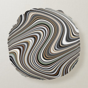 Cojín Redondo Formas abstractas de curvas