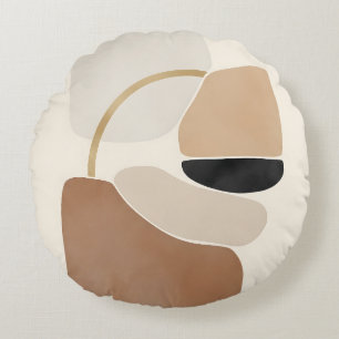 Cojín Redondo Formas abstractas neutrales Bella Artes mínimo m