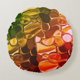 Cojín Redondo Formas redondeadas que migran del rojo al verde