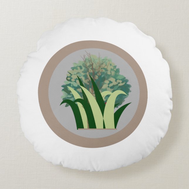 Cojín Redondo Formas y degradados (Anverso)