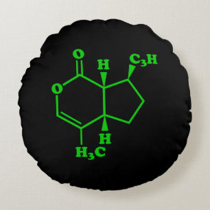 Cojín Redondo Fórmula química molecular de nepetalactona de hier