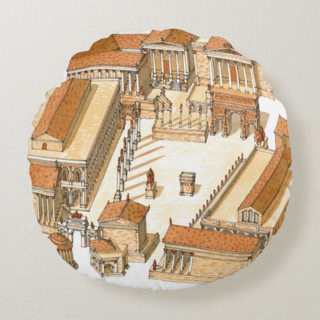 Cojín Redondo Foro imperial. Roma. Visión aérea (Anverso)