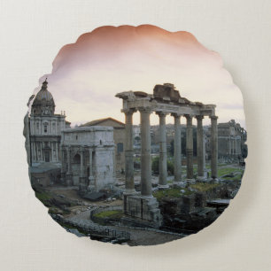 Cojín Redondo Foro Romano al amanecer