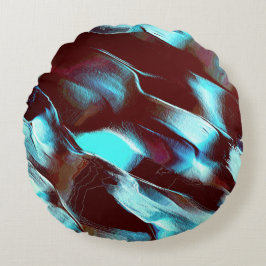 Cojín Redondo Fósil o metalizado tallado, de gradiente marrón a 