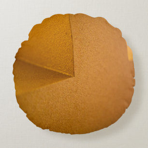 Cojín Redondo Foto de cierre de la pared amarilla