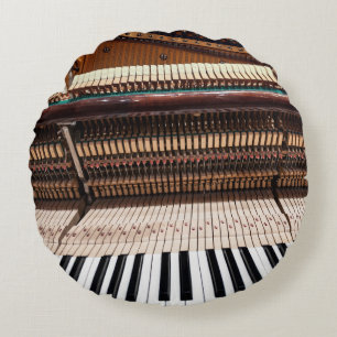 Cojín Redondo Foto de piano de antiguo concierto
