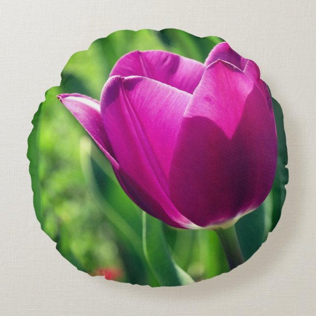 Cojín Redondo Foto de Tulip Flower (Anverso)