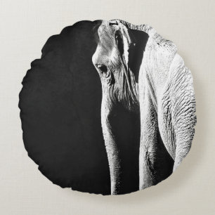 COJÍN REDONDO FOTO EN GRAN ESCALA DE ELEFANTE