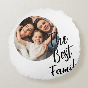 Cojín Redondo Foto personalizada La mejor familia