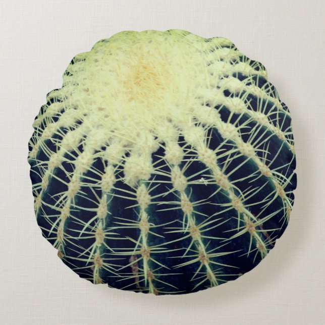 Cojín Redondo Fotografía de cactus  (Anverso)