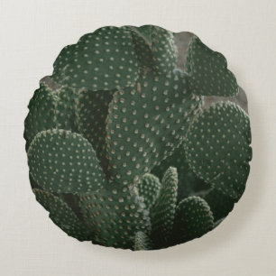 COJÍN REDONDO FOTOGRAFÍA DE CACTUS DE SHALLOW FOCUS