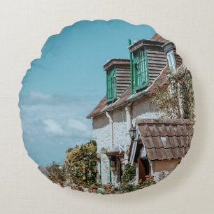 COJÍN REDONDO FOTOGRAFÍA FOTOGRÁFICA SELECTIVA DE CON BLANCO Y