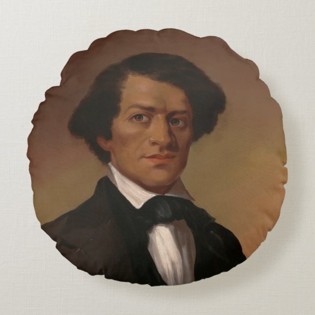 Cojín Redondo Fr3d3rick Bailey Douglass: Leyenda de derechos civ (Anverso)