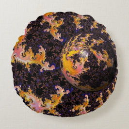 Cojín Redondo Fractal Firestorm Sphere