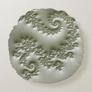 Cojín Redondo Fractal verde pálido