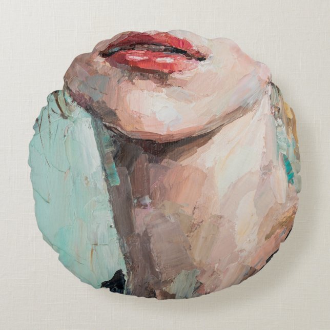 Cojín Redondo Fragmento de la pintura artística. Retrato de un c (Anverso)