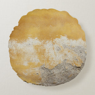 Cojín Redondo Fragmento de piedra marrón y blanca